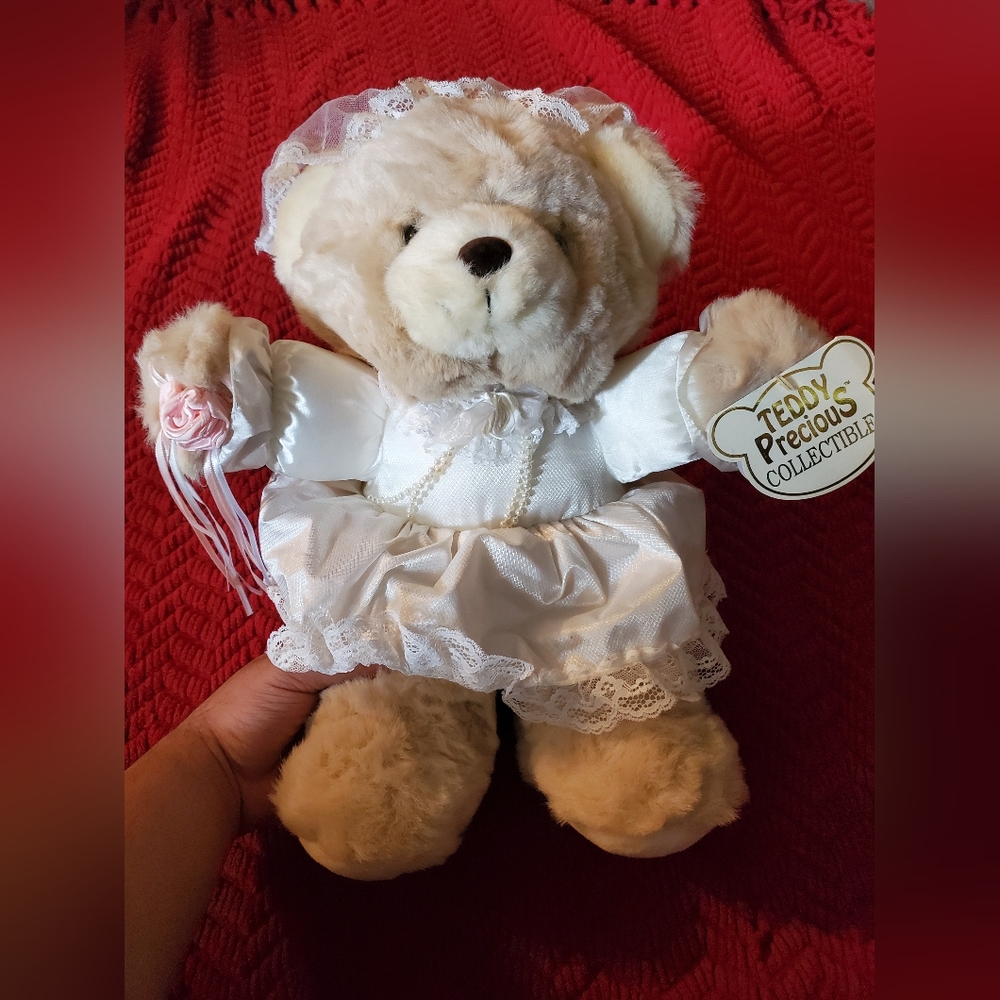 Dan Dee Teddy Precious Collectible Bride Plush 16" Stuffed Animal Wedding Bear